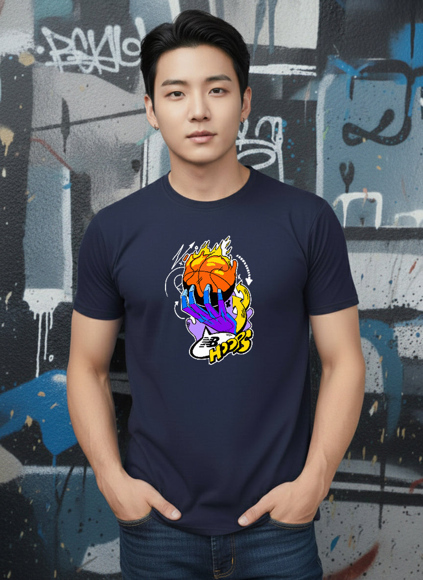 Greylongg Round Neck Sport Design Printed T-Shirt.