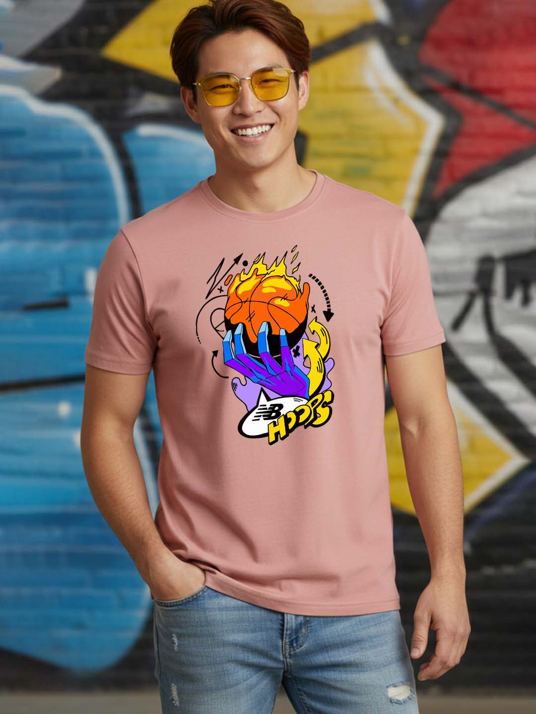 Greylongg Round Neck Sport Design Printed T-Shirt.
