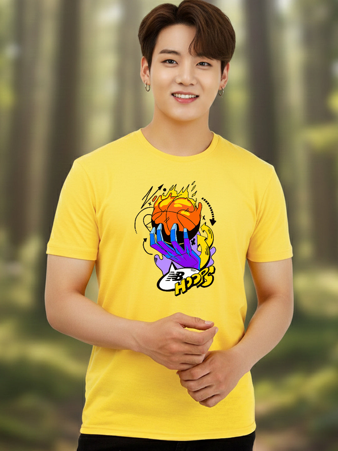 Greylongg Round Neck Sport Design Printed T-Shirt.