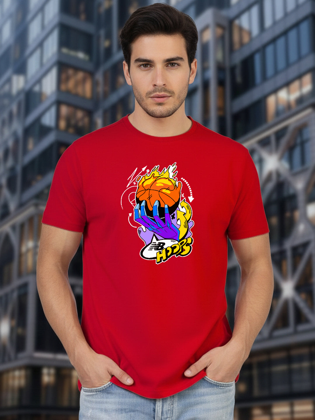 Greylongg Round Neck Sport Design Printed T-Shirt.