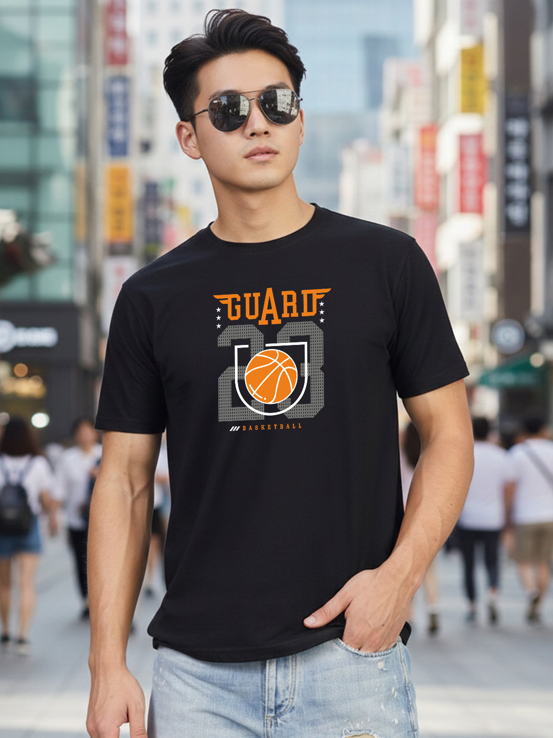 Greylongg Round Neck Sport Design Printed T-Shirt.