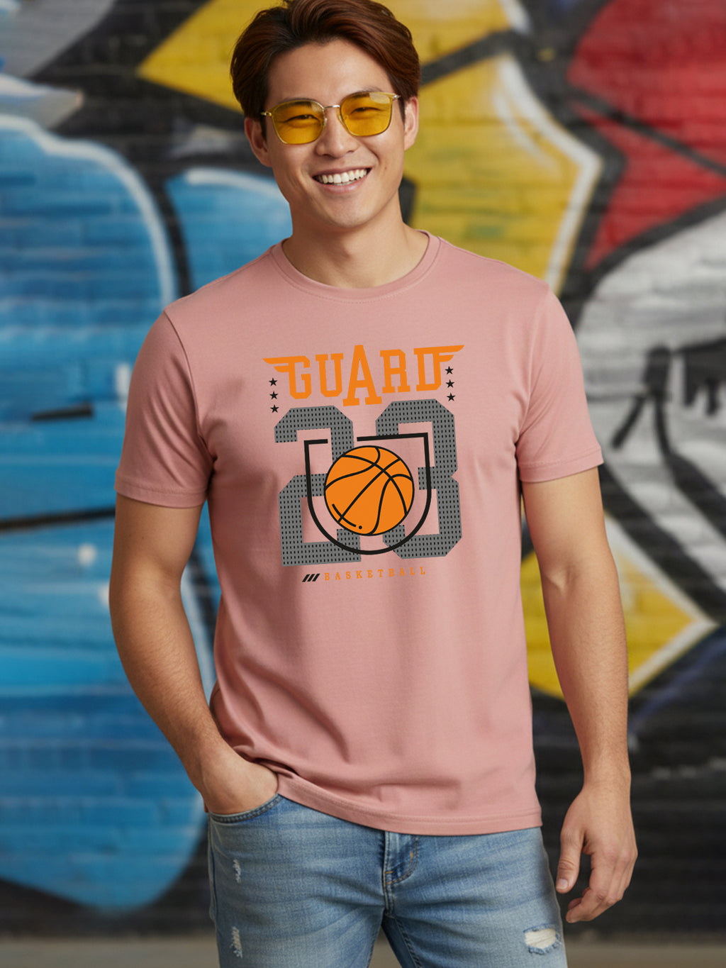 Greylongg Round Neck Sport Design Printed T-Shirt.