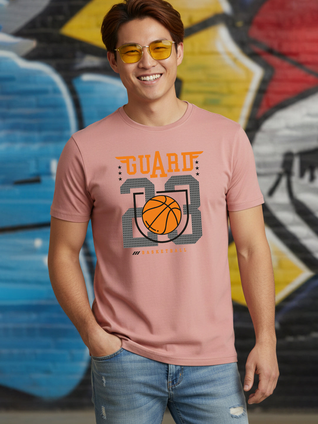 Greylongg Round Neck Sport Design Printed T-Shirt.