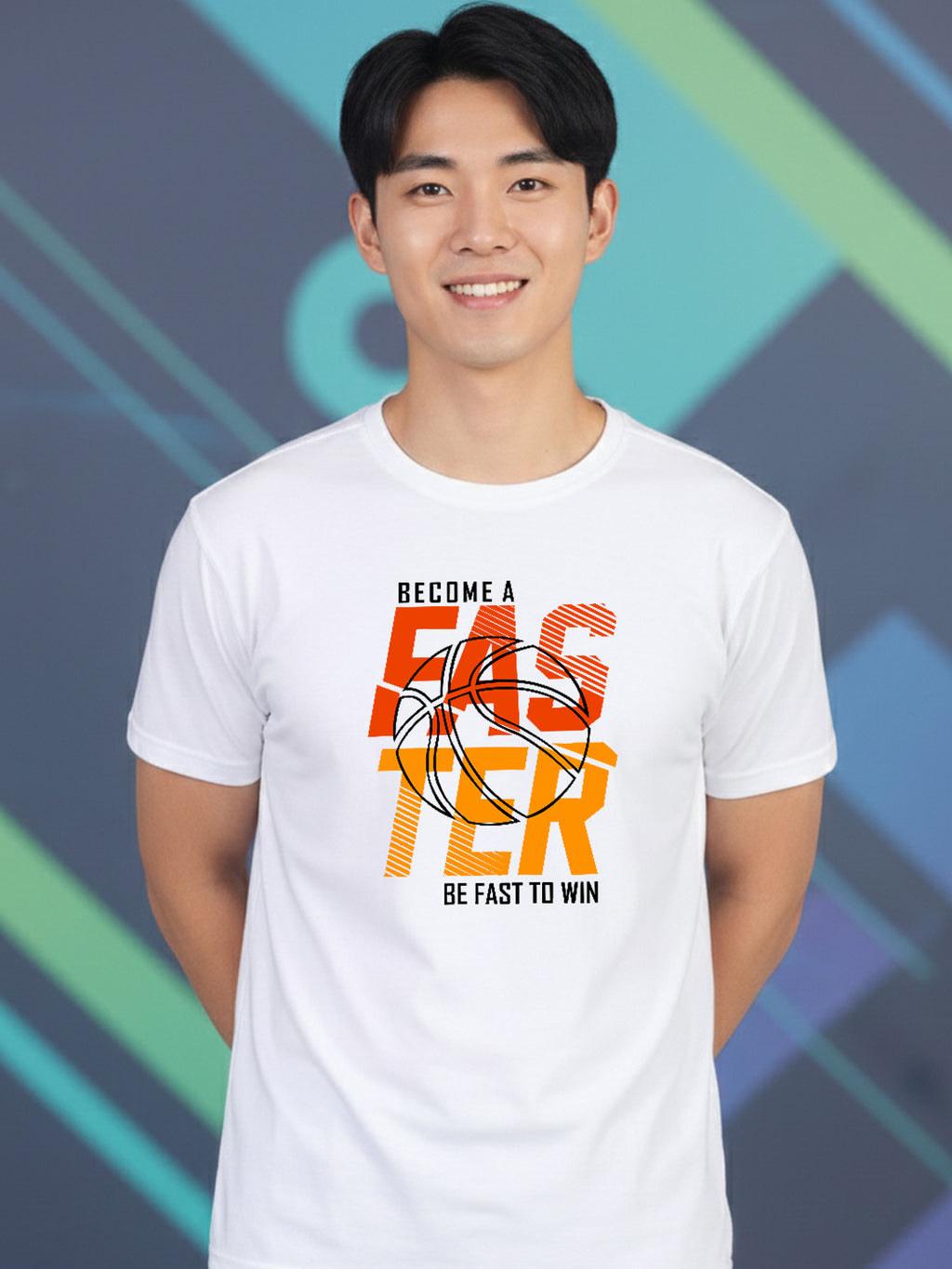 Greylongg Round Neck Sport Design Printed T-Shirt.