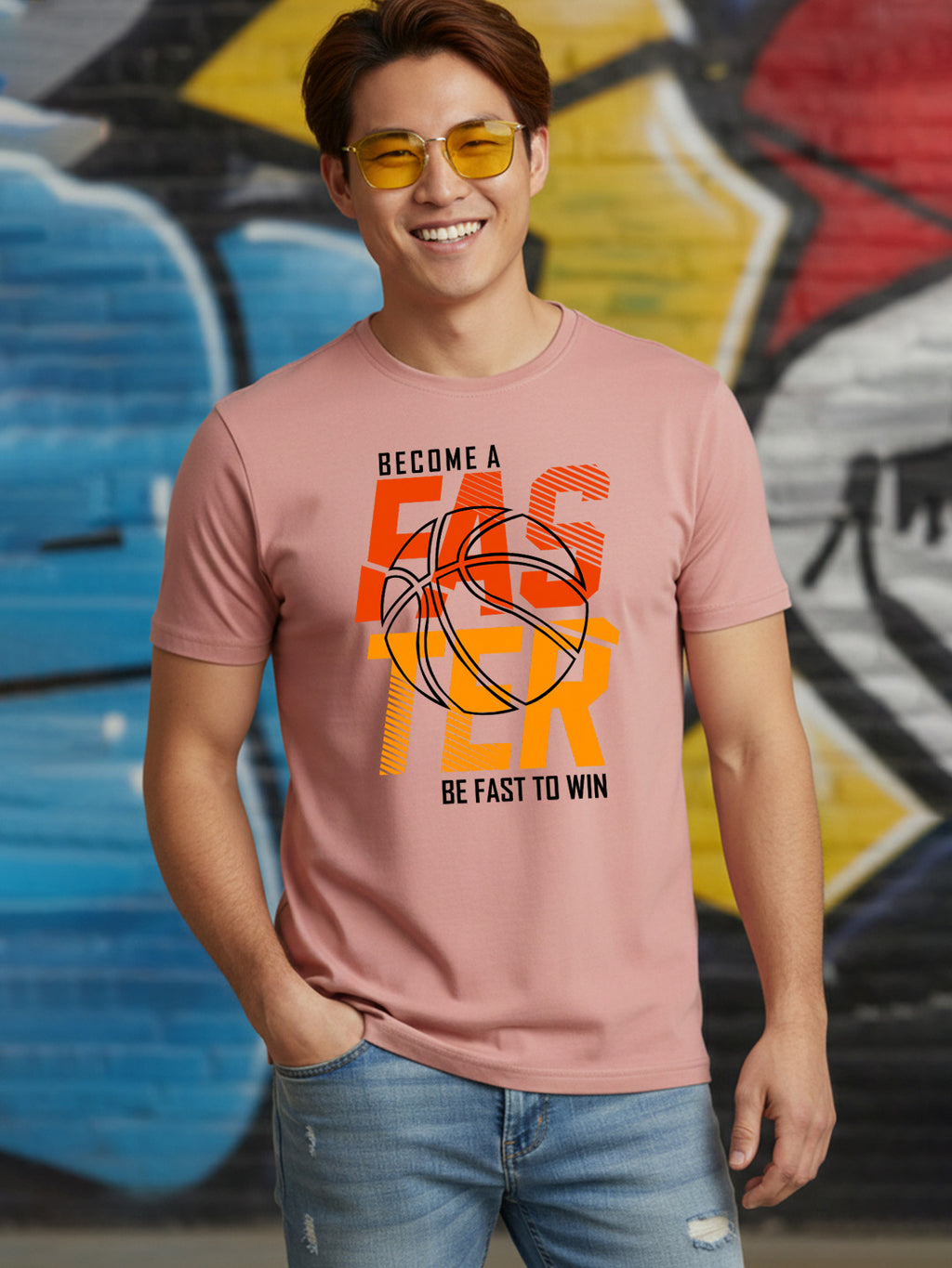 Greylongg Round Neck Sport Design Printed T-Shirt.