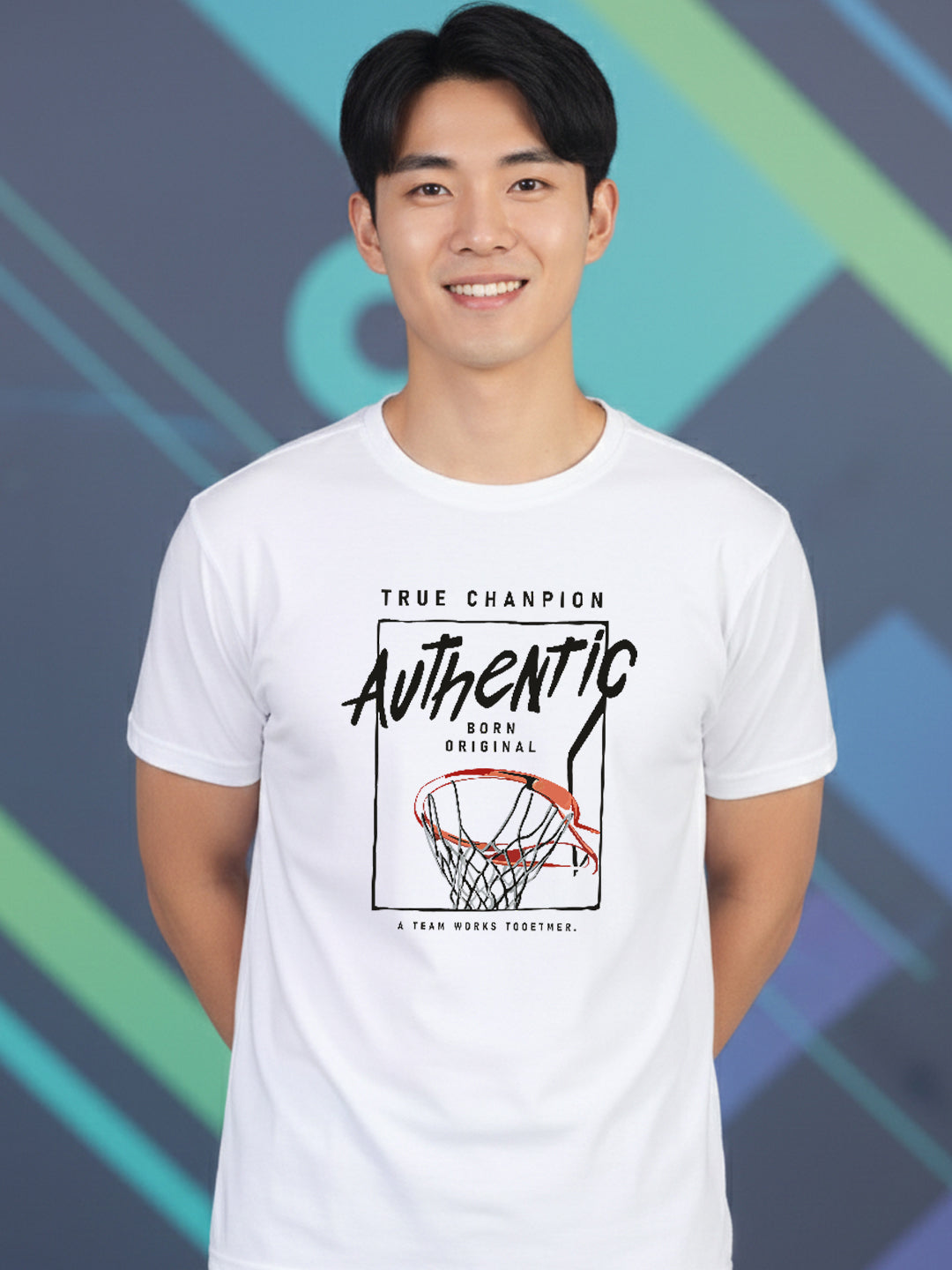 Greylongg Round Neck Sport Design Printed T-Shirt.