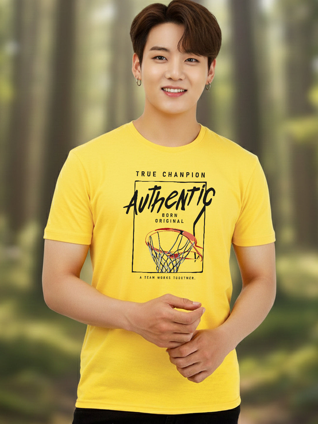 Greylongg Round Neck Sport Design Printed T-Shirt.
