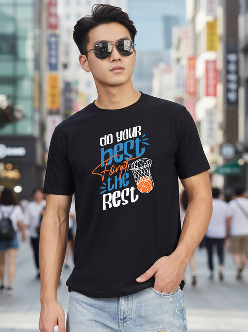 Greylongg Round Neck Sport Design Printed T-Shirt.
