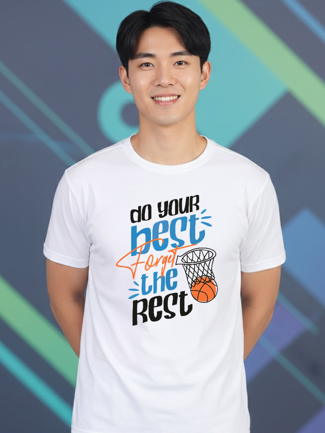 Greylongg Round Neck Sport Design Printed T-Shirt.
