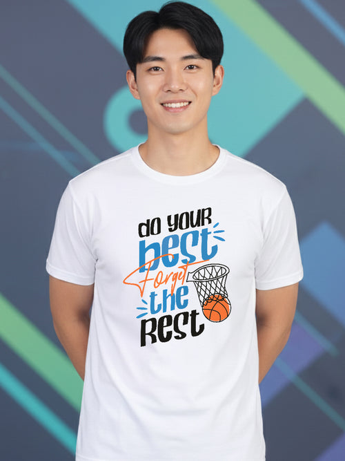 Greylongg Round Neck Sport Design Printed T-Shirt.