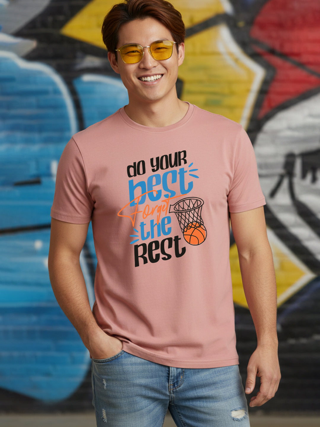 Greylongg Round Neck Sport Design Printed T-Shirt.