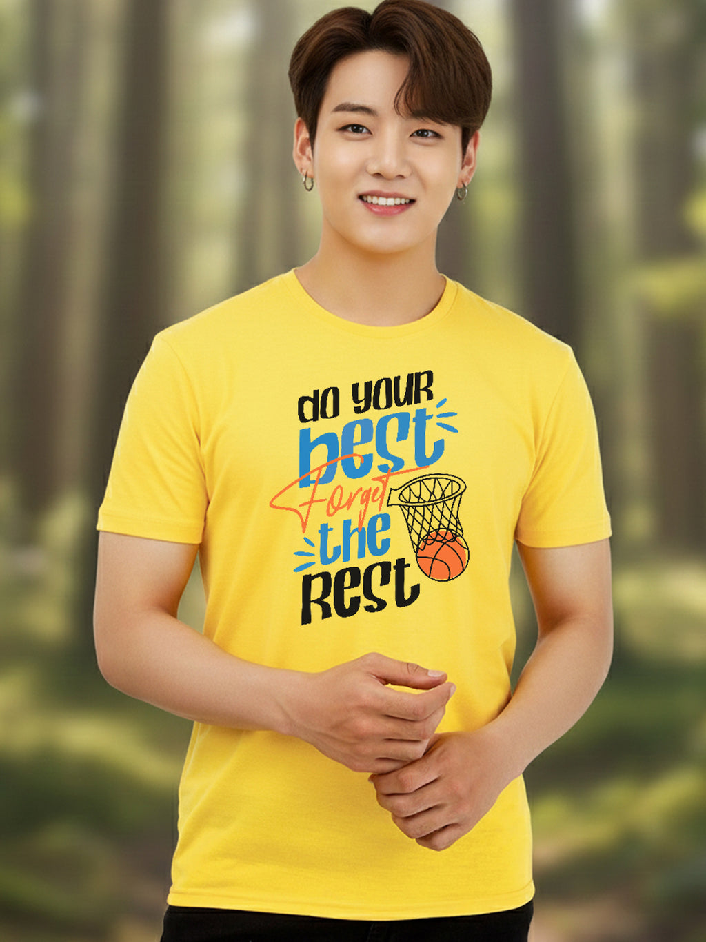 Greylongg Round Neck Sport Design Printed T-Shirt.
