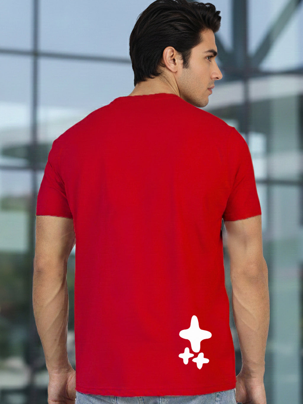 Greylongg Round Neck Nasa Design Printed T-Shirt.