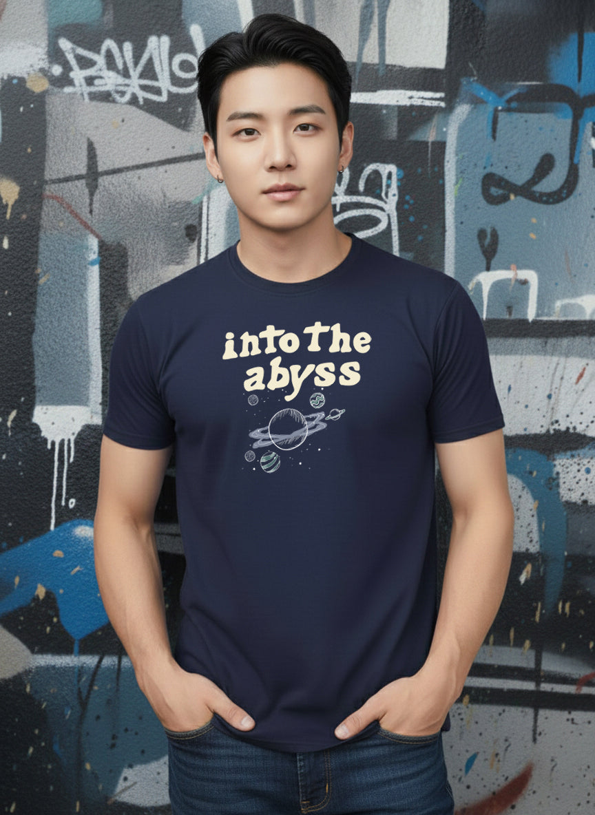 Greylongg Round Neck Nasa Design Printed T-Shirt.