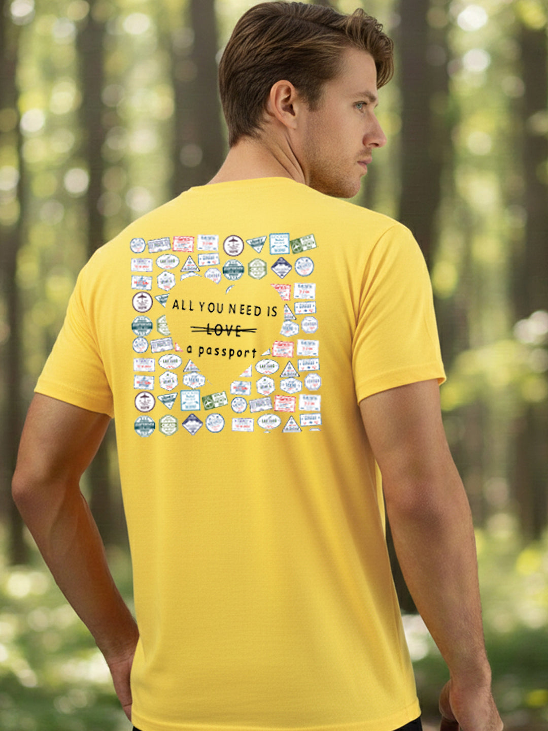Greylongg Round Neck Love Hurt  Design Printed T-Shirt.