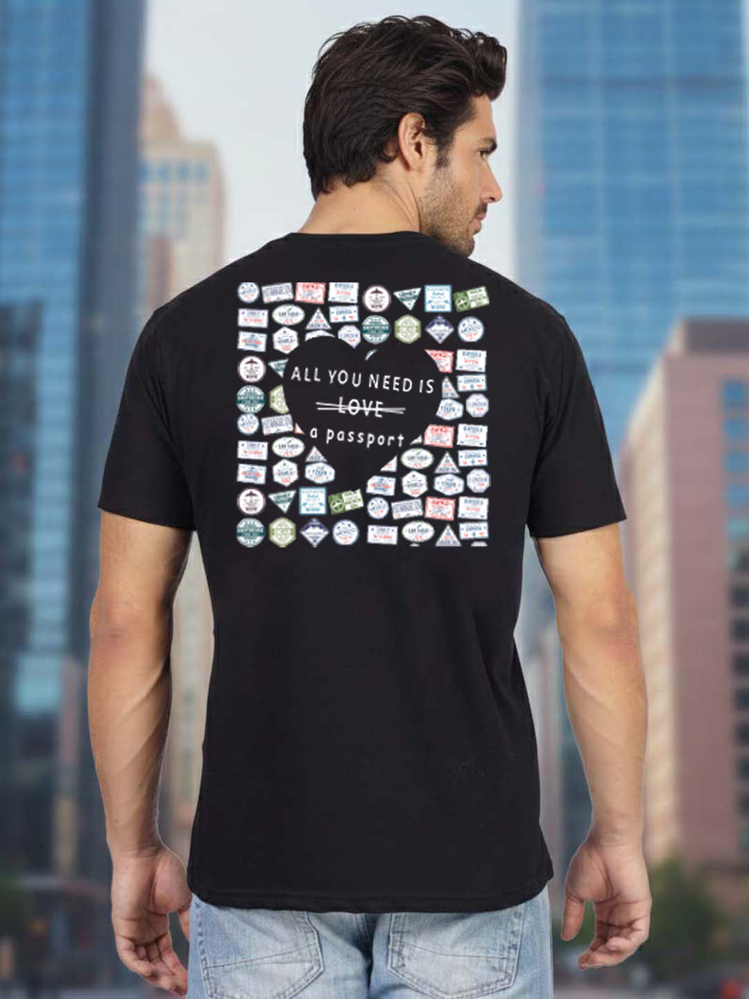 Greylongg Round Neck Love Hurt  Design Printed T-Shirt.