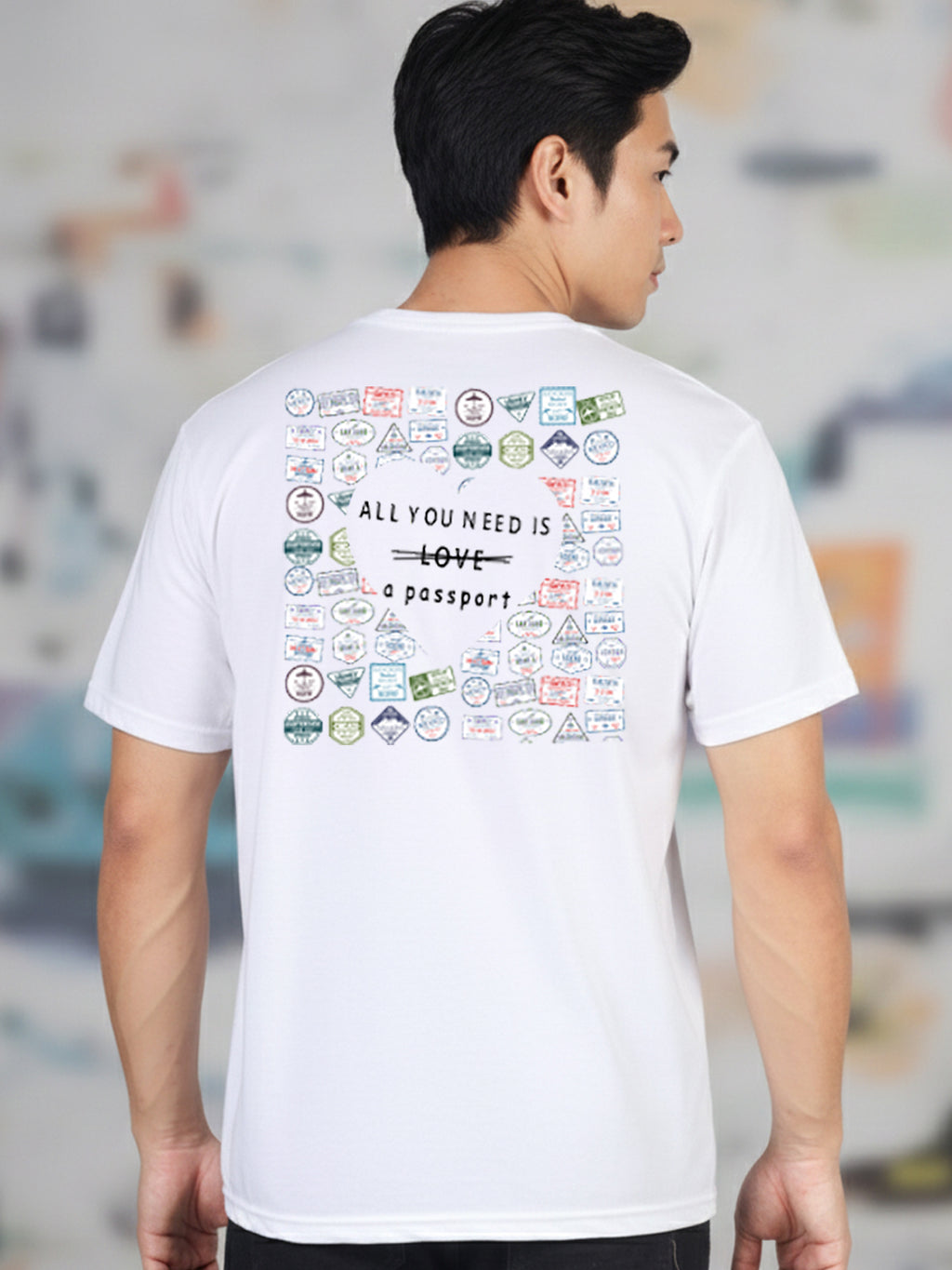 Greylongg Round Neck Love Hurt  Design Printed T-Shirt.
