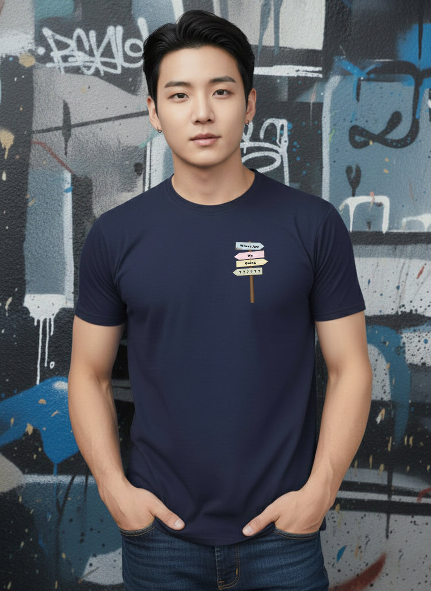 Greylongg Round Neck Love Hurt  Design Printed T-Shirt.