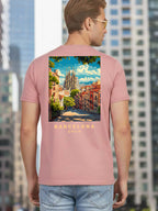 Greylongg Round Neck Barcelona spain Design Printed T-Shirt.