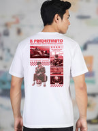 Greylongg Round Neck Ferrari Design Printed T-Shirt.