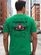 Greylongg Round Neck Racing Design Printed T-Shirt.