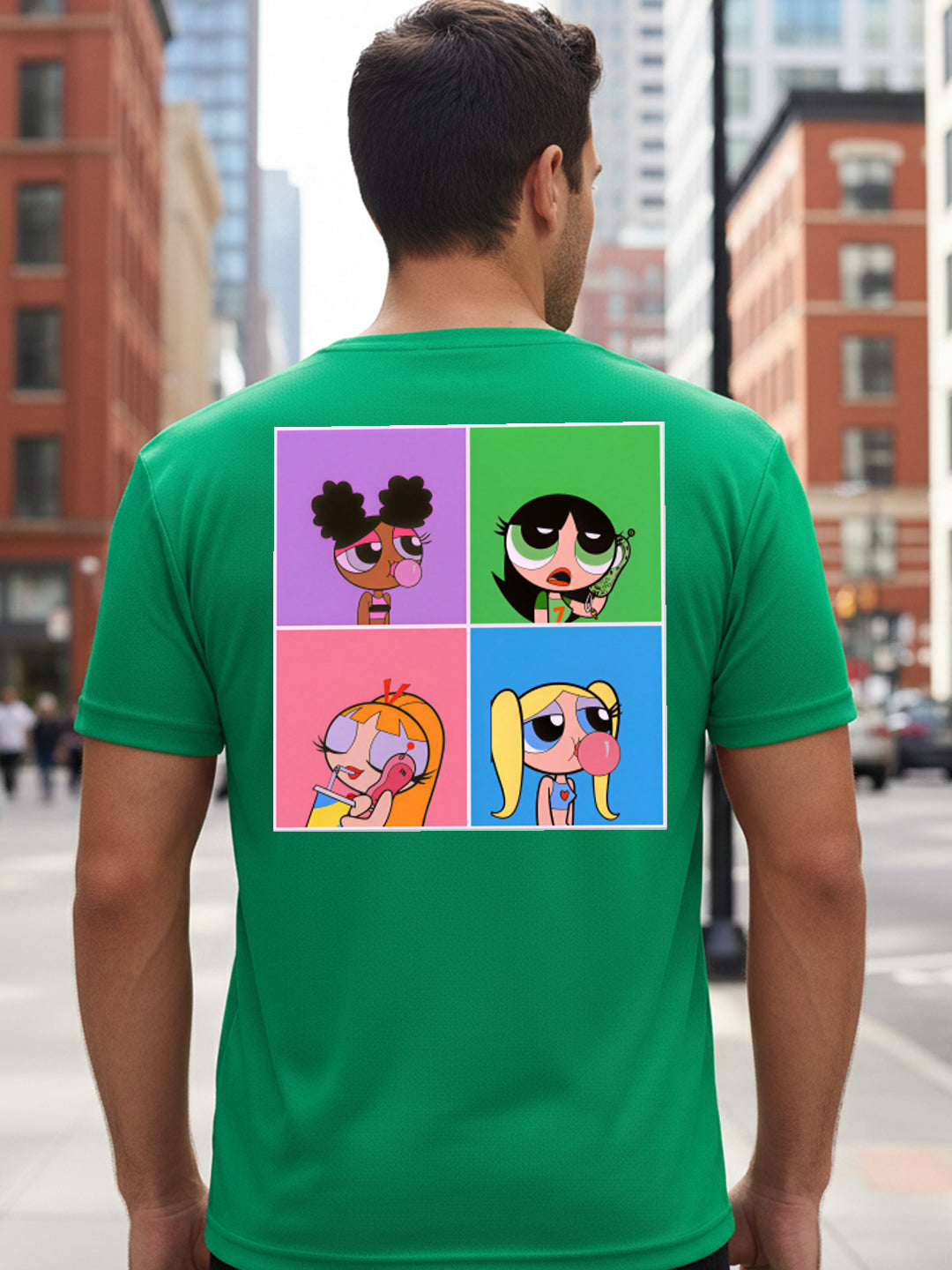 Greylongg Round Neck Cartoon Design Printed T-Shirt.