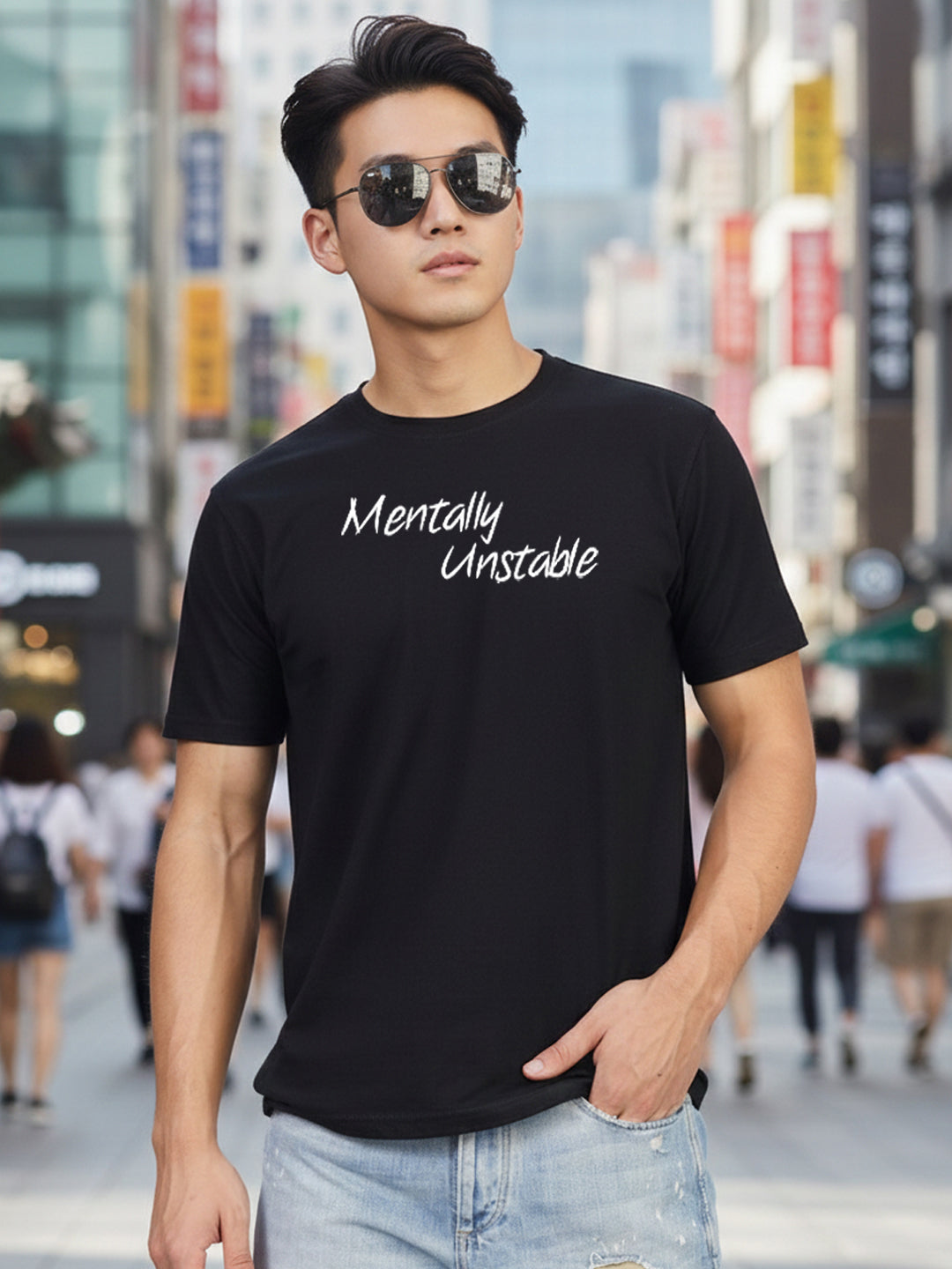 Greylongg Round Neck Cartoon Design Printed T-Shirt.