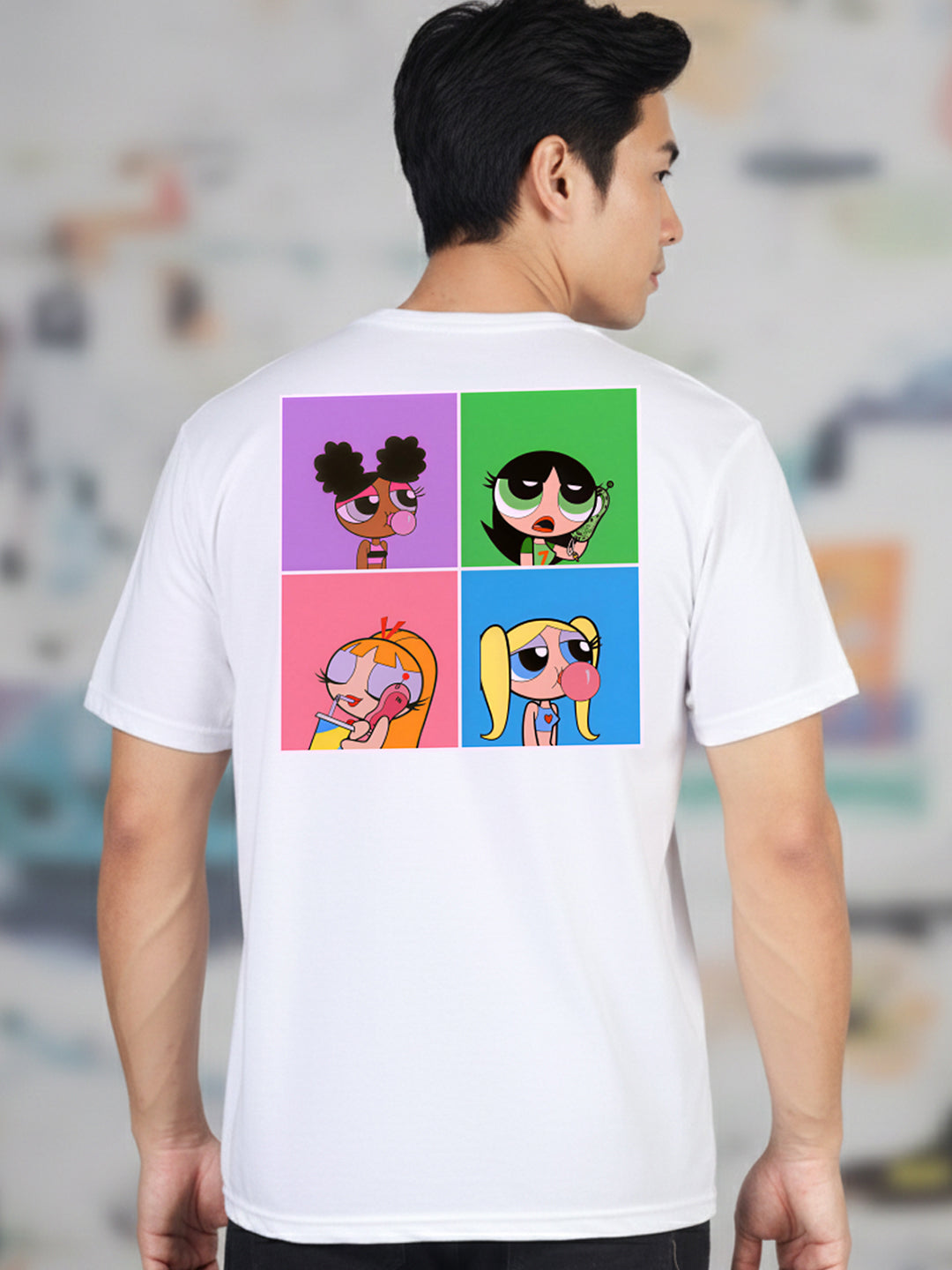 Greylongg Round Neck Cartoon Design Printed T-Shirt.