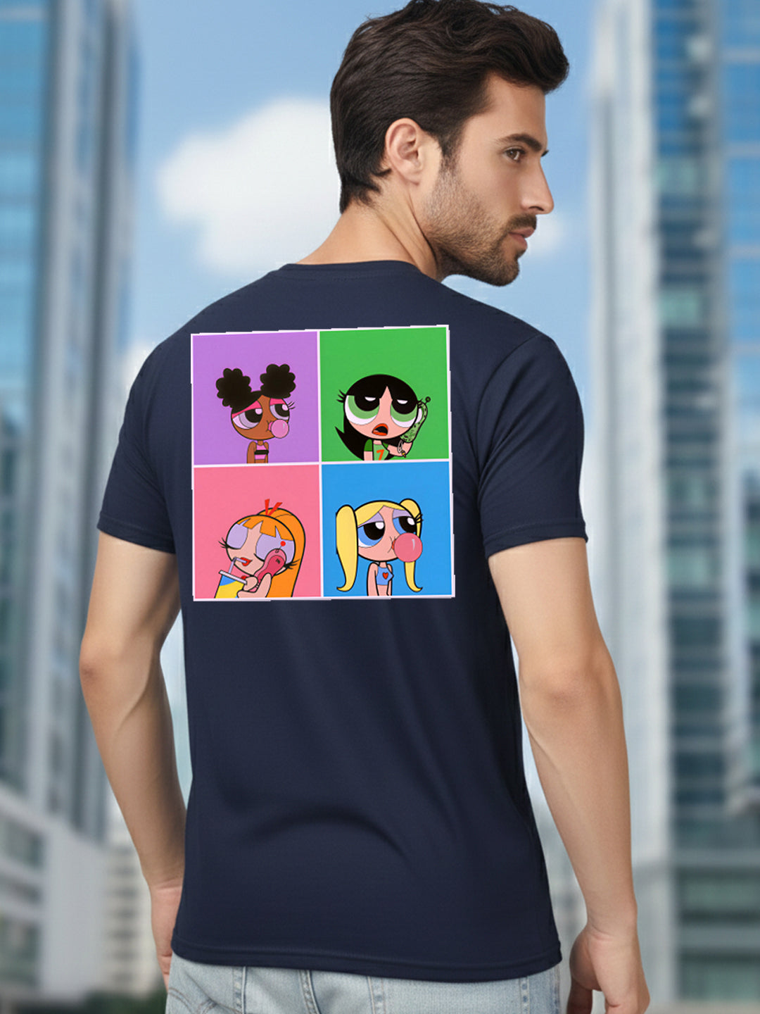 Greylongg Round Neck Cartoon Design Printed T-Shirt.