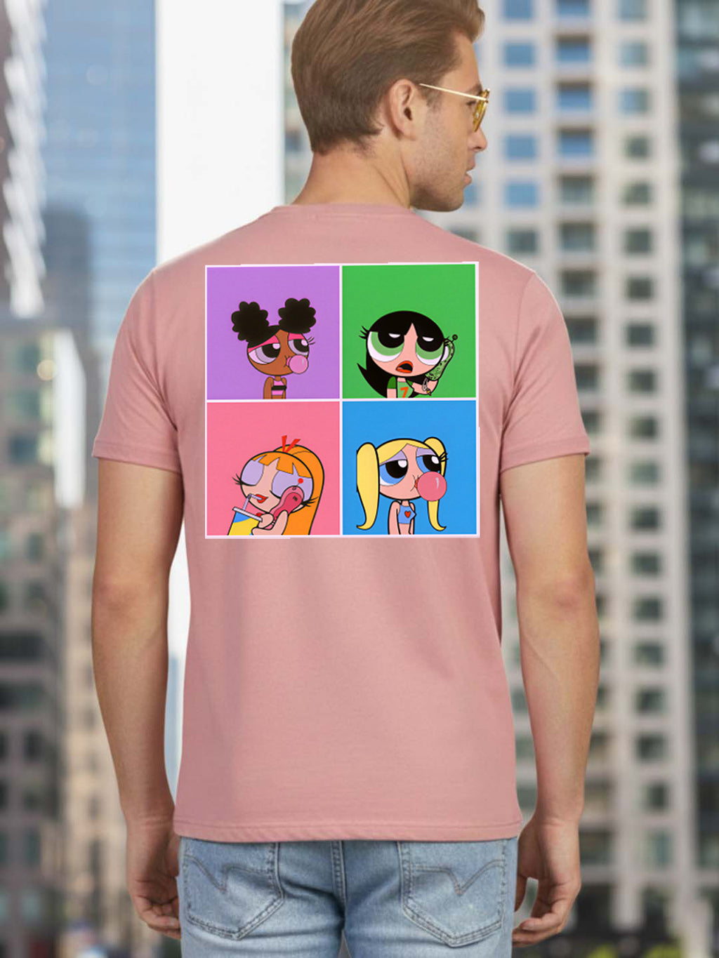 Greylongg Round Neck Cartoon Design Printed T-Shirt.