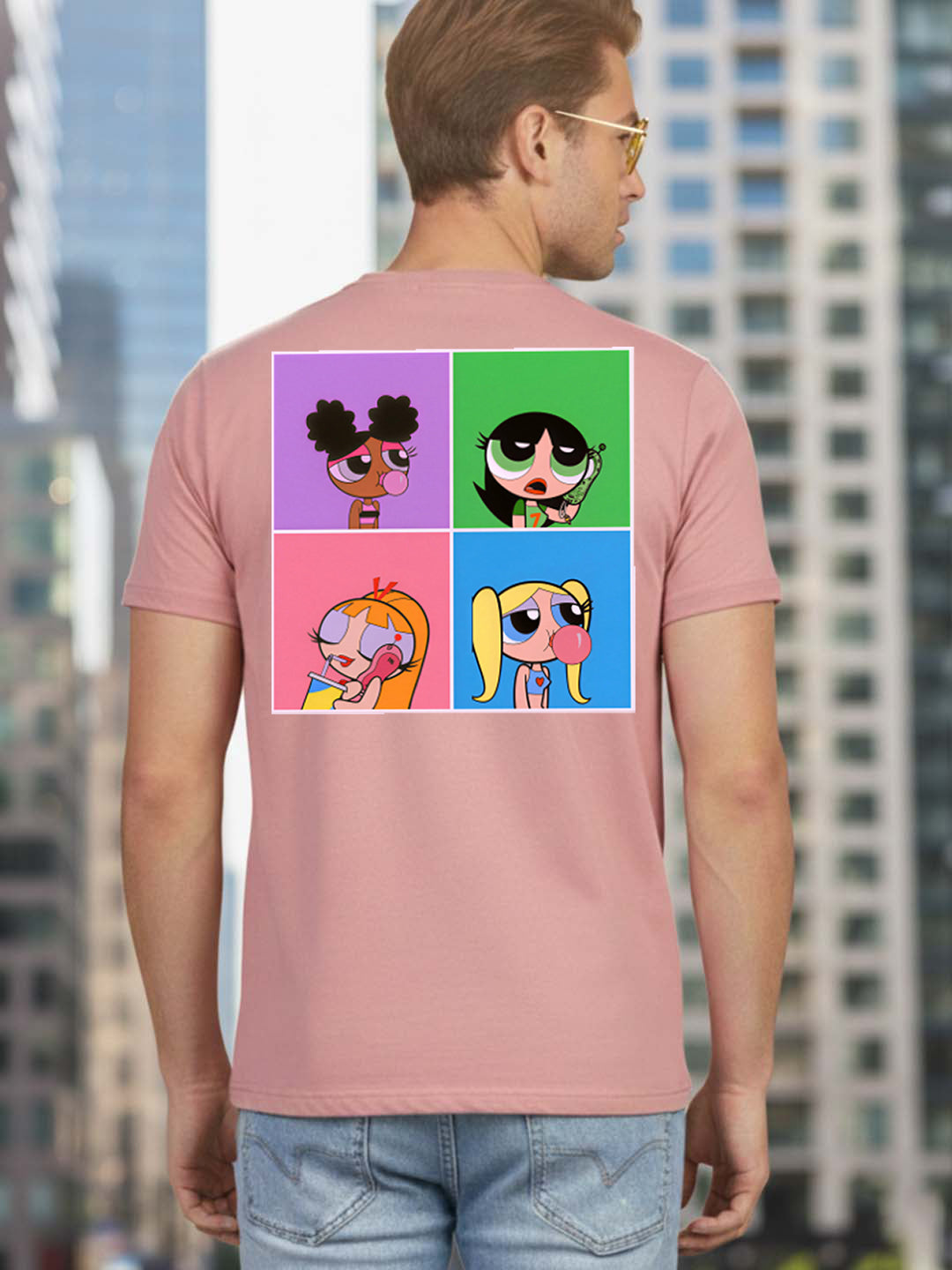 Greylongg Round Neck Cartoon Design Printed T-Shirt.