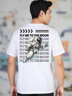 Greylongg Round Neck Nasa Design Printed T-Shirt.