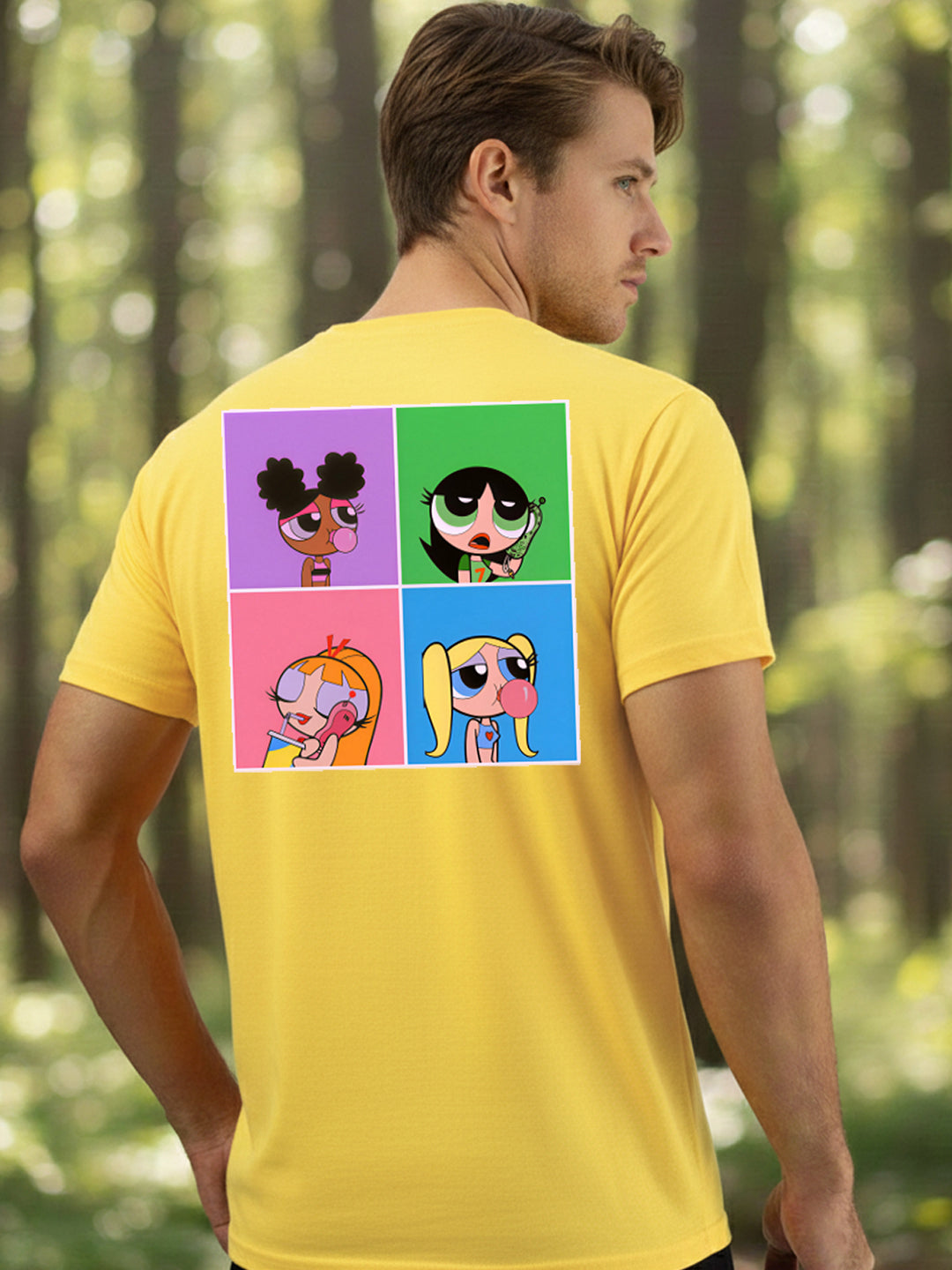 Greylongg Round Neck Cartoon Design Printed T-Shirt.