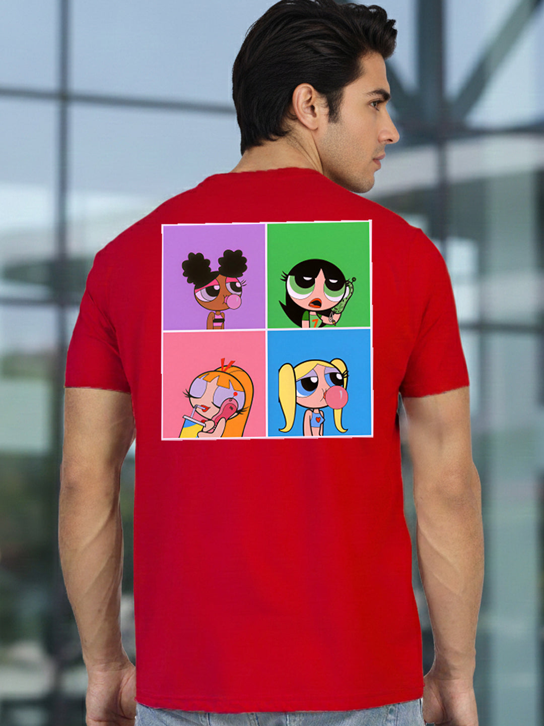 Greylongg Round Neck Cartoon Design Printed T-Shirt.
