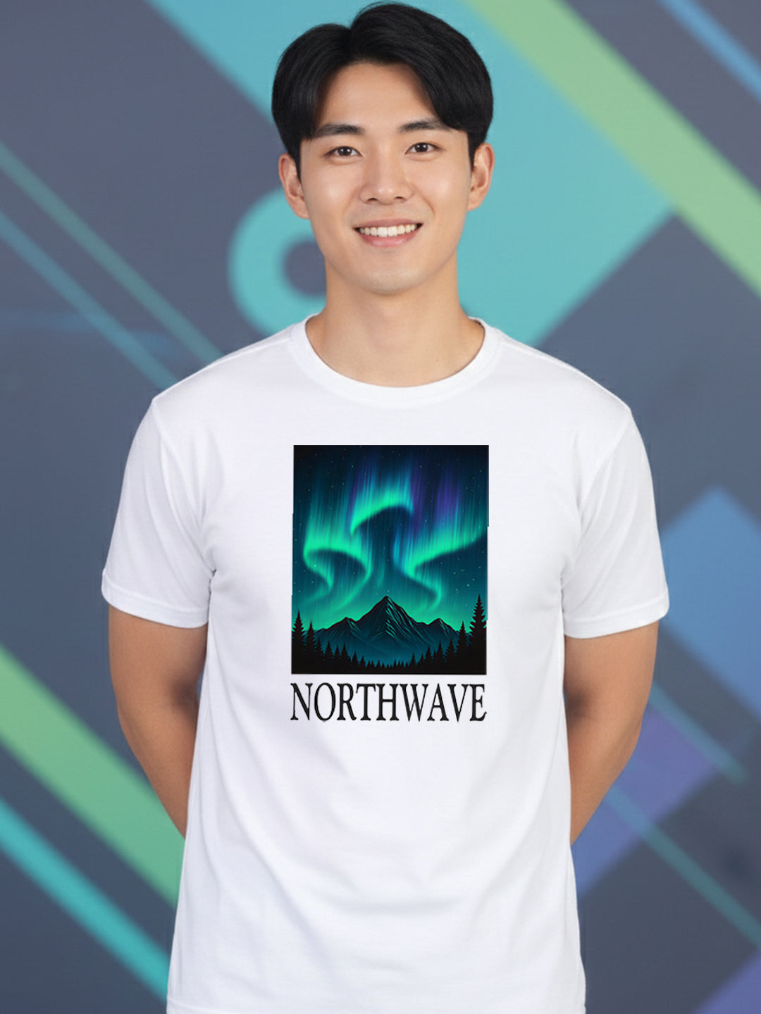 Greylongg Round Neck Northwave Design Printed T-Shirt.