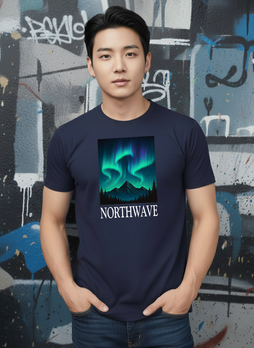 Greylongg Round Neck Northwave Design Printed T-Shirt.