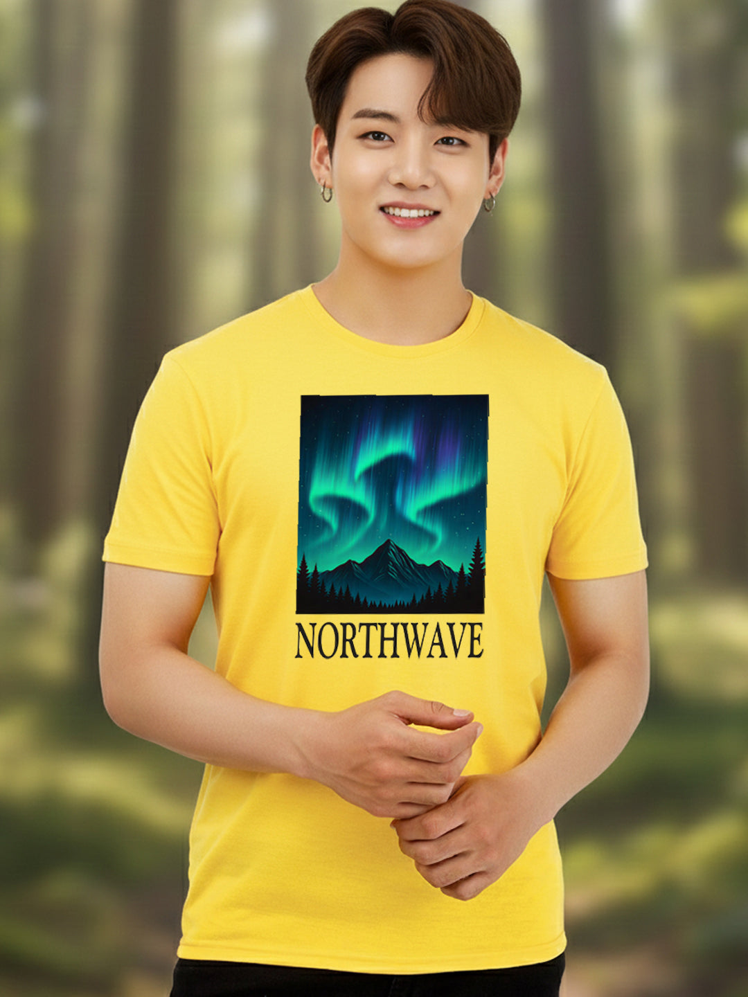 Greylongg Round Neck Northwave Design Printed T-Shirt.