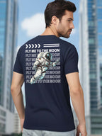 Greylongg Round Neck Nasa Design Printed T-Shirt.