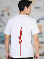 Greylongg Round Neck Racing Design Printed T-Shirt.