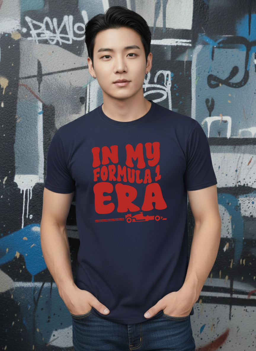 Greylongg Round Neck Racing Design Printed T-Shirt.