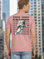 Greylongg Round Neck Nasa Design Printed T-Shirt.