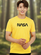 Greylongg Round Neck Nasa Design Printed T-Shirt.