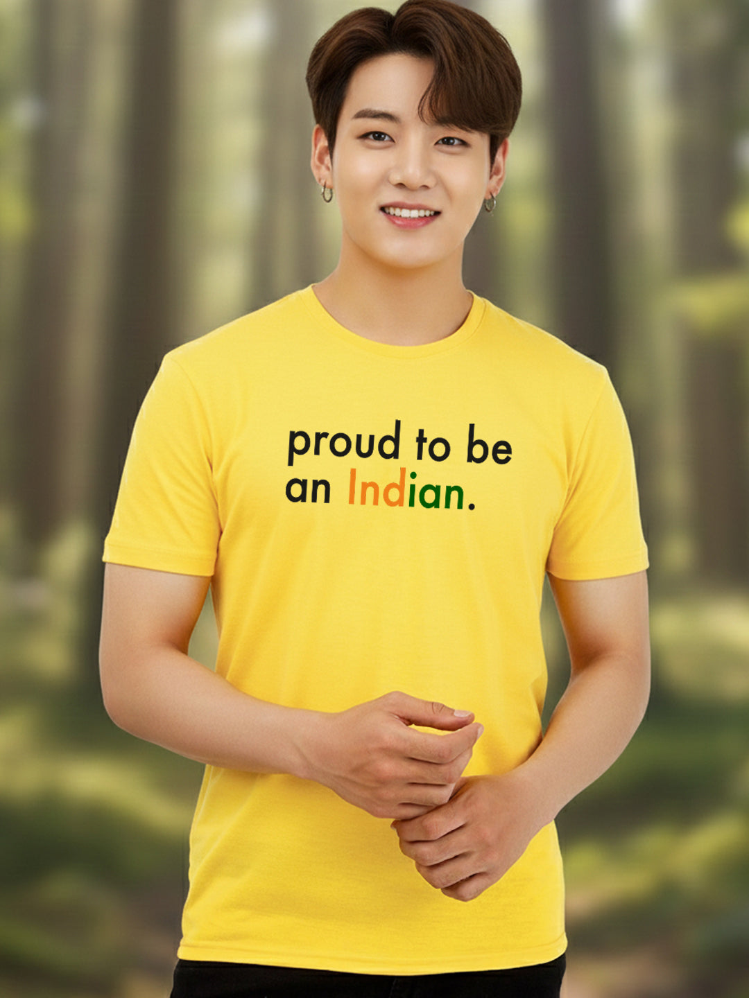 Greylongg Round Neck Indian Design Printed T-Shirt.