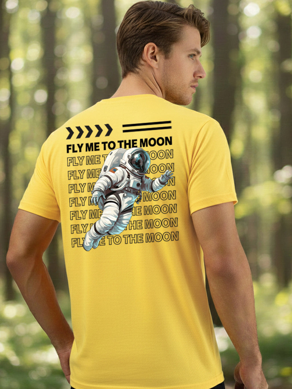 Greylongg Round Neck Nasa Design Printed T-Shirt.