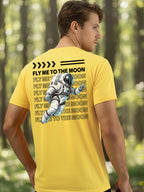 Greylongg Round Neck Nasa Design Printed T-Shirt.