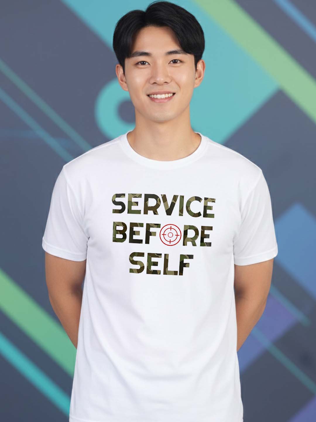 Greylongg Round Neck Indian Army Design Printed T-Shirt.