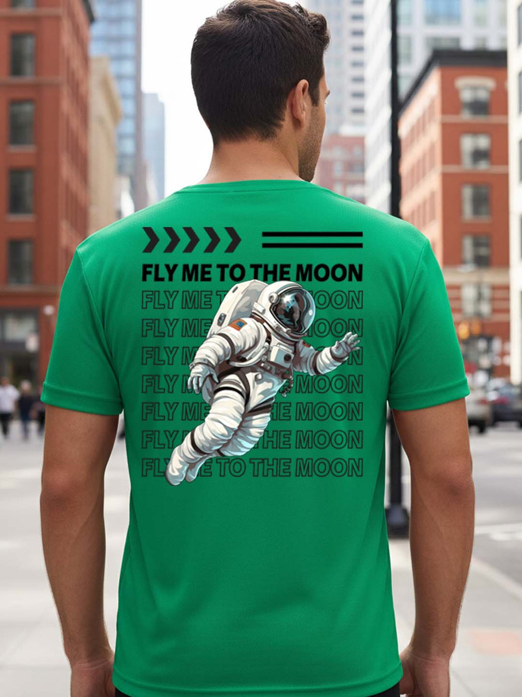 Greylongg Round Neck Nasa Design Printed T-Shirt.