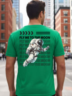 Greylongg Round Neck Nasa Design Printed T-Shirt.
