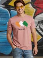 Greylongg Round Neck Indian, jai Hind Design Printed T-Shirt.