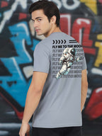 Greylongg Round Neck Nasa Design Printed T-Shirt.
